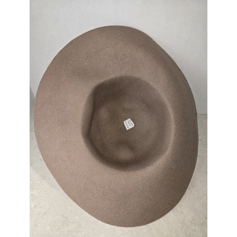 Wool Felt Wide Brim Floppy Hat Brown Boho Cap Women's